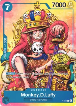 MONKEY.D.LUFFY (2ND ANNIVERSARY STAMPED PROMO) P-043 NM - Image 1