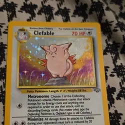 Pokemon Clefable Jungle 01/64 Holo Rare Unlimited Stage 1 TCG Card English - Image 1