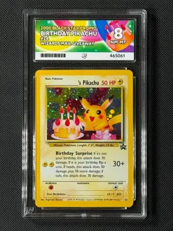 ACE 8 Birthday Pikachu 24 Black Star Promo Pokemon Card WOTC 2000 Holo NM-MT - Image 1