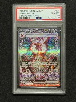 PSA 10 Gem Mint Charizard ex 134/108 Ruler of the Black Flame 2023 Japanese Card - Image 1