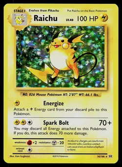 Pokemon Card - Raichu Evolutions 36/108 Holo Rare 2016 - Image 1