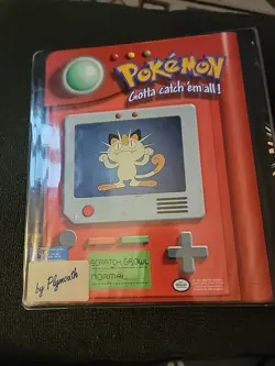 1999 Vintage Pokemon 3-Ring Card Binder Thunder Wave Pikachu Heavily Used - Image 2