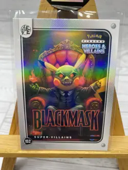 Pikachu as Black Mask Holo Heroes & Villains Flash Edition Non-Pokemon Fan Art - Image 2