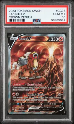 Fa/Entei V - Crown Zenith - Pokemon Sword And Shield Crown Zenith GG36 NM PSA 10 - Image 1