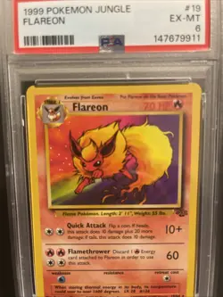 Pokemon TCG Flareon Jungle Vintage PSA Slab Grade 6 Ex-Nm 1999 WOTC Rare - Image 1