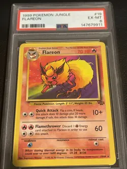 Pokemon TCG Flareon Jungle Vintage PSA Slab Grade 6 Ex-Nm 1999 WOTC Rare - Image 2
