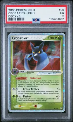 2005 POKEMON EX DEOXYS #96 CROBAT EX-HOLO PSA 5 - Image 1