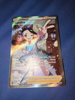 Pokemon TCG Candice 189/195 Rare Trainer Silver Tempest Sword & Shield Full Art - Image 1