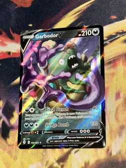Garbodor V 100/203 Evolving Skies Ultra Rare Holo Pokemon Card NM - Image 3