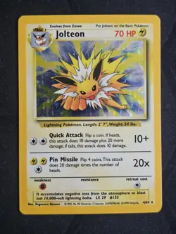 **ERROR** Pokemon Jolteon #4/64 Holo Unlimited Jungle No Symbol Misprint - Image 1