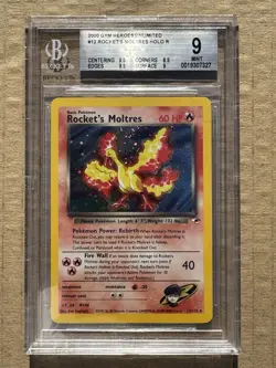 2000 Pokemon Gym Heroes Unlimited Rocket’s Moltres #12 Holo BGS 9 - Image 1