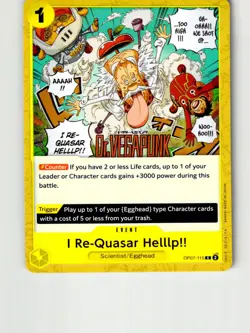 I Re-Quasar Helllp!! OP07-115 Common 500 Years in the Future One Piece LP - Image 1