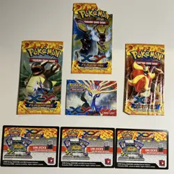 Pokemon TCG XY Flashfire Empty Wrappers Code Cards and Card List Lot of 7 - Image 1