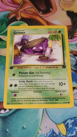 Grimer 57/82 1st Edition Team Rocket Pokemon Card WOTC Vintage LP - Image 1