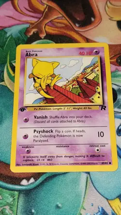 1st Edition Abra 49/82 - Team Rocket - Pokemon Card WOTC Vintage LP - Image 1
