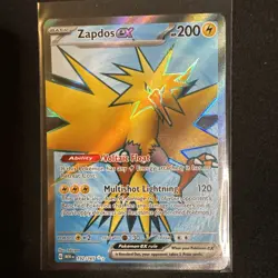 Zapdos ex 192/165 Scarlet & Violet 151 Full Art Ultra Rare Holo Pokemon Card - Image 1