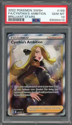 PSA 10 Cynthia's Ambition (FA) Brilliant Stars 169/172 Holo Pokemon Card B8 - Image 1