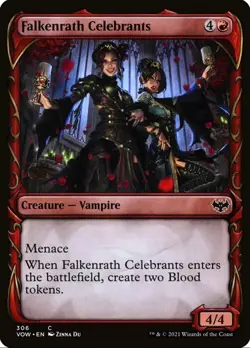 X 1 Falkenrath Celebrants NM Showcase Innistrad Crimson Vow VOW 306 MTG Magic - Image 1