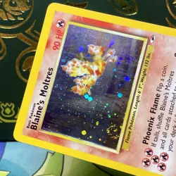 Pokemon 2001 Blaine's Moltres Gym Heroes Holo SWIRL 001/132 LP - Image 4