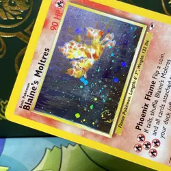 Pokemon 2001 Blaine's Moltres Gym Heroes Holo SWIRL 001/132 LP - Image 5