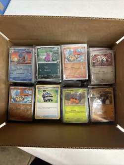 Huge Bulk Lot Pokemon Cards Medium Flat Rate Box Full 16 Lbs 2000+ Cards + 15 Ex - Image 1