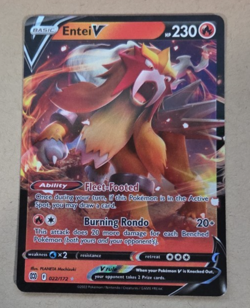 2022 Pokemon Brilliant Stars #22 Entei V Full Art Holo NM to Mint Condition - Image 1