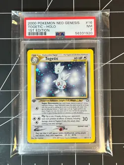 2000 Pokemon Togetic Holo 1st Edition Neo Genesis PSA 7 NM - Image 1
