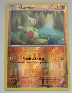 2016 Pokemon Fates Collide #40 Larvitar Reverse Holo NM Condition - Image 1