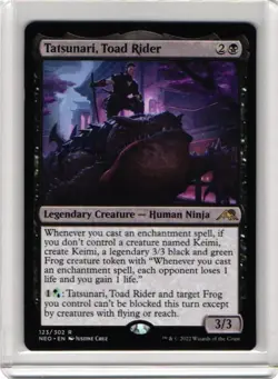 1x Tatsunari, Toad Rider - Foil NM-Mint, English Kamigawa: Neon Dynasty MTG - Image 1