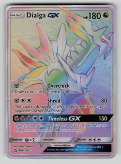 Dialga GX 164/156 Rare Rainbow Ultra Prism Pokemon LP (micro dent) - Image 1