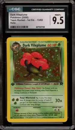 Pokemon Dark Vileplume Team Rocket 1st Edition Holo Rare #13 CGC 9.5 - Image 1