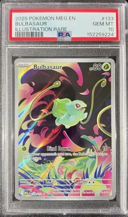 Bulbasaur Illustration Rare 133 Mega Evolution PSA 10 Gem Mint Pokemon TCG - Image 1