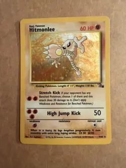 1999 Pokemon Fossil Hitmonlee 7/62 Holo Rare HP - Image 1