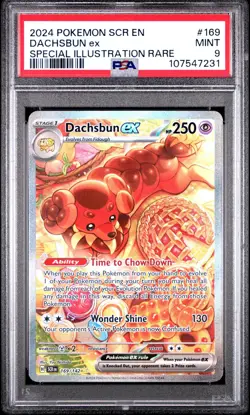 2024 Pokemon Stellar Crown Dachsbun ex PSA 9 #169 - Image 1
