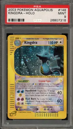 Pokemon Kingdra Aquapolis Crystal Holo Secret Rare #148 PSA 9 Mint - Image 1