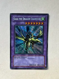 Konami Gaia the Dragon Champion LOB-125 Legend Blue Eyes Secret Rare Holo - Image 1