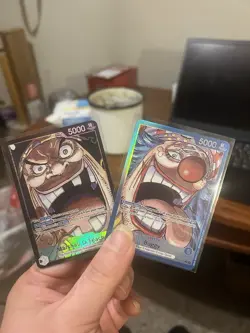 One Piece Card Game Foil Marshall D. Teach & Buggy 2 Cards Four Emperors - Image 1