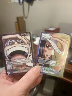 One Piece Card Leader Monkey D. Luffy & Nico Robin Holo Regular 2 Cards - Image 1