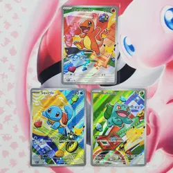 Charmander 038 + Squirtle 039 + Bulbasaur 037 - First Partner Pokemon Cards L217 - Image 1