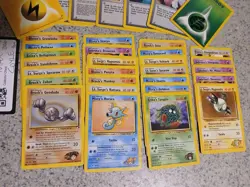 Lot of 33 Pokemon Gym Heroes Cards Unlimited Uncommon Common NM LP MP 1999 2000 - Image 2