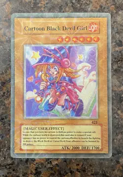 Yu-Gi-Oh! TCG Fake / Novelty Card - Holo Cartoon Black Devil Girl 421 - Image 1