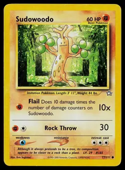 Pokemon Card Neo Genesis Sudowoodo 77/111 Common - Image 1