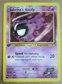 Sabrina's Gastly - 93/132 - 1st Edition Common WOTC TCG—Gym Heroes Pokemon Card - Image 1