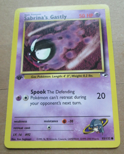 Sabrina's Gastly - 93/132 - 1st Edition Common WOTC TCG—Gym Heroes Pokemon Card - Image 5