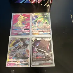 Pokemon TCG GX Holo Card Lot (4 Cards) Mimikyu, Lunala, Stakataka, Exeggutor - Image 1