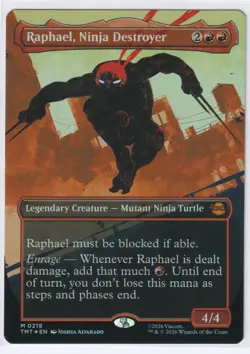 Raphael, Ninja Destroyer (Borderless) 218 TMNT Magic The Gathering M Foil NM - Image 1