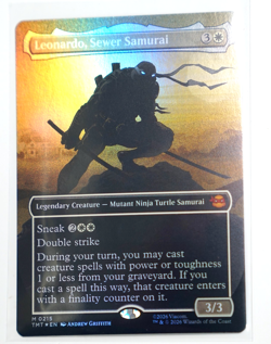 Leonardo Sewer Samurai Borderless Foil Ninja Turtles Magic The Gathering - Image 1