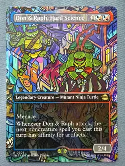 Don & Raph, Hard Science (Borderless) NM - Teenage Mutant Ninja Turtles MTG #205 - Image 1