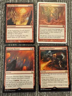 MTG Magic Gathering Red Lot 4 Sulfuric Vortex Furnace of Rath Mortars Defiance - Image 1