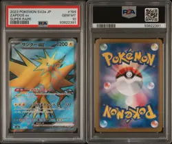 PSA 10 GEM MINT Zapdos Ex 151 Japanese Pokemon Ultra Rare Full Art #194 - Image 3